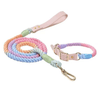 Luxe Royal Pink Leather Dog Rope Leash and Collar Set-14