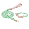 Luxe Royal Pink Leather Dog Rope Leash and Collar Set-26
