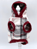 Luxe Fleece Sleeveless Hoodie in Lodge Plaid for Dogs-4